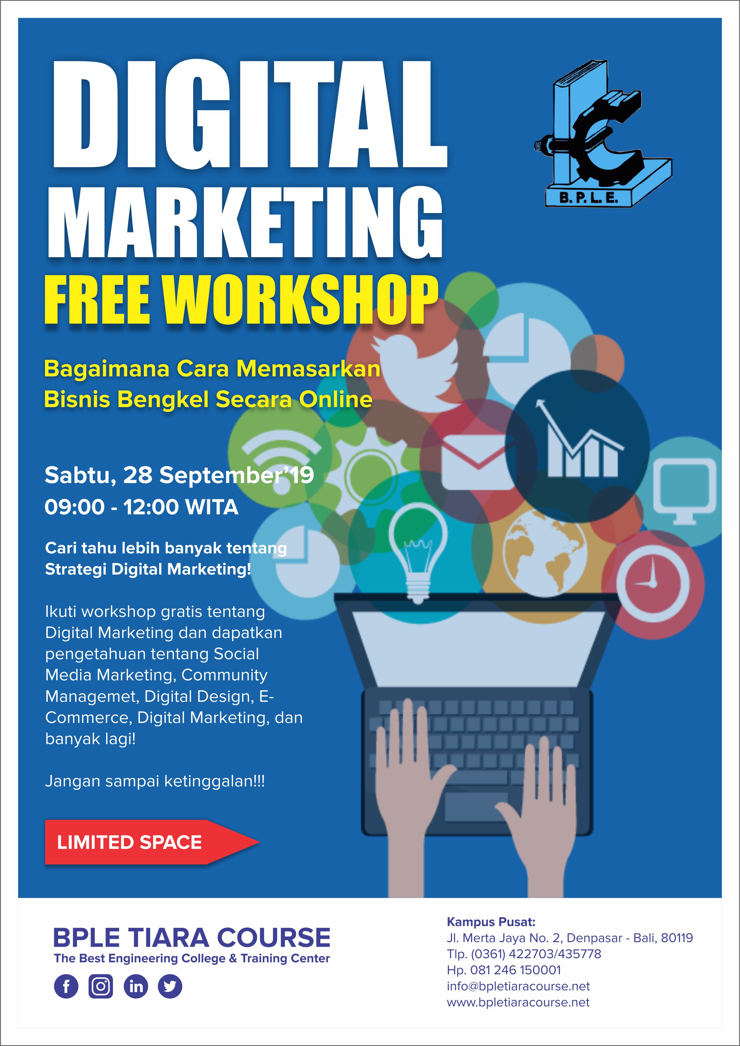 Digital Marketing Poster  BPLE Tiara Course